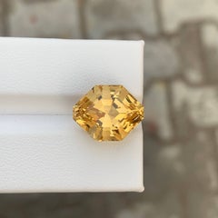 9.25 Carat Natural Loose Golden Color Citrine Fancy Cut Brazilian Gemstone