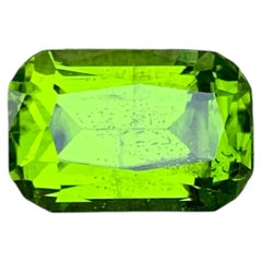 6.20 Carat Natural Loose Apple Green Peridot Cushion Cut Pakistani Gemstone