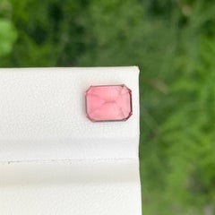 2.45 Carats Natural Loose Peach Pink Tourmaline Emerald Cut Afghan Gemstone