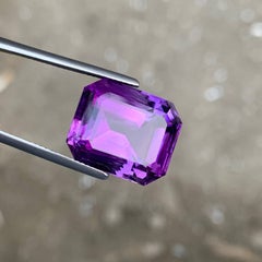 16.40 Carat Natural Loose Deep Purple Amethyst Emerald Cut Brazilian Gemstone