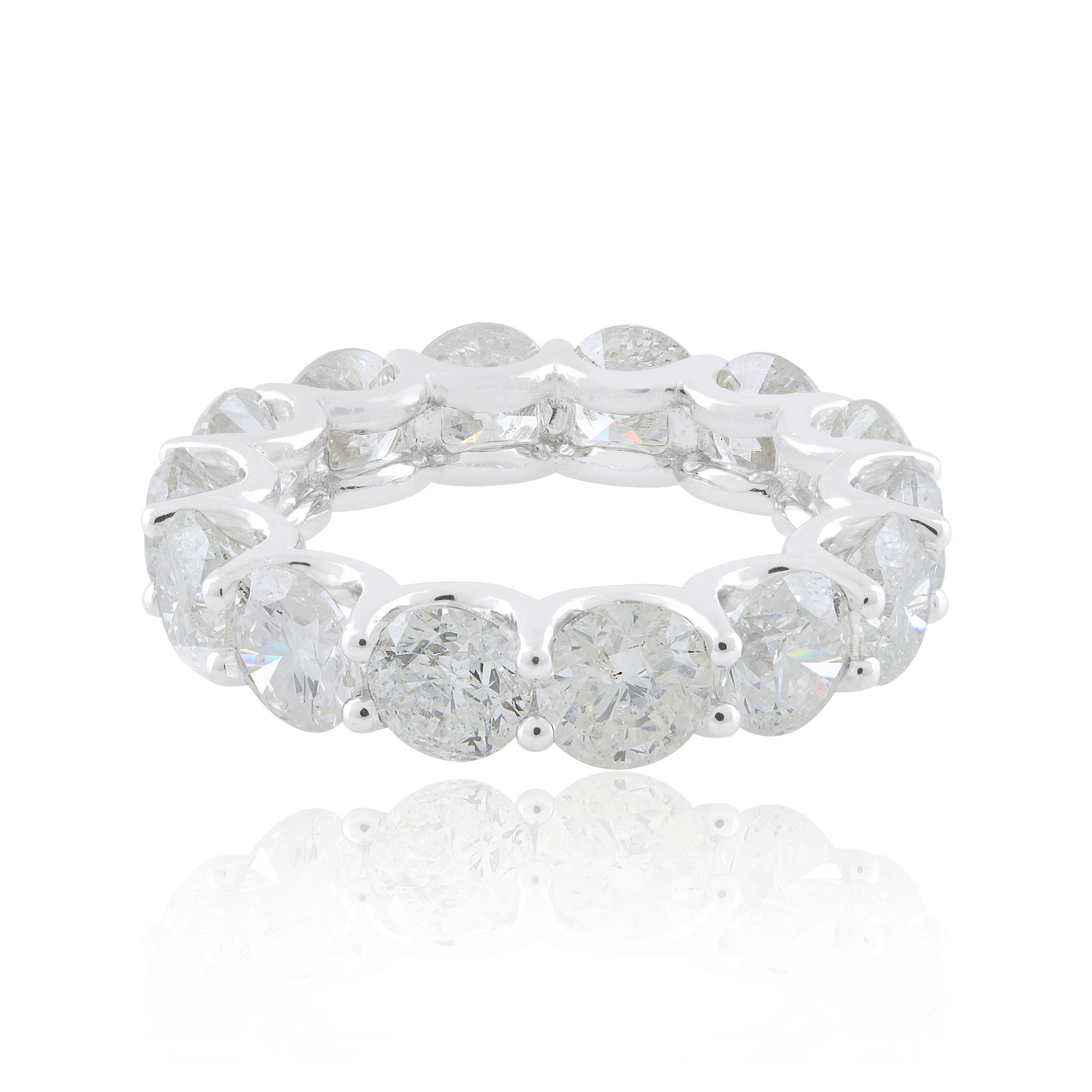 Eternity-Ring, SI Reinheit HI Farbe runder Diamant 18k Weißgold feiner Schmuck