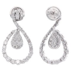 1,75 ct SI Clarity HI Color Orecchini con diamanti a pendente in oro bianco 18 carati