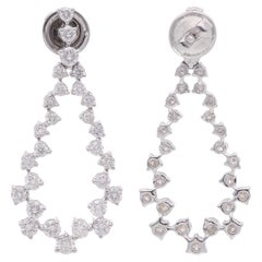 Orecchini pendenti con diamante di 2,20 carati, purezza SI e colore HI Gioielli in oro bianco 18 carati