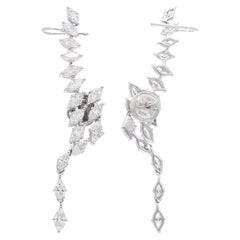 3,02 quilates SI/HI Marquesa Pendientes de oro blanco de 18 quilates Joyas