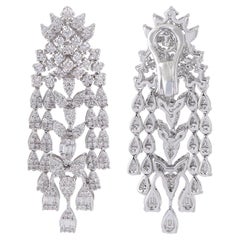 3.6 Carat SI Clarity HI Color Diamond Dangle Earrings 14k White Gold Jewelry New