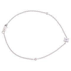 Bracciale con diamanti taglio smeraldo da 0,46 carati in oro bianco massiccio 14k Gioielli di pregio
