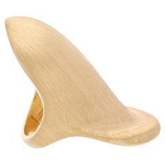 Longue bague à cigare Mette en or jaune massif 18 carats, finition artisanale