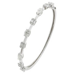 2.45 Carat SI/HI Marquise Diamond Sleek Bracelet 14 Karat White Gold Jewelry