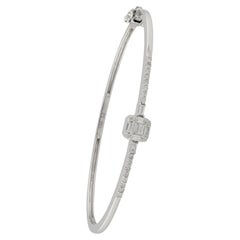 Bracciale con diamanti tondi e baguette da 0,45 carati in oro bianco 18 carati
