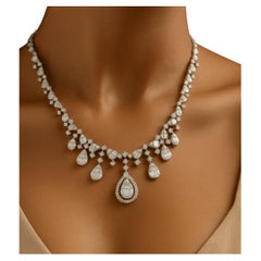 7,40 carati SI Clarity HI Color Collana di diamanti in oro bianco 14 carati Gioielli di pregio