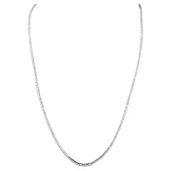 8.42 Quilates SI Claridad HI Color Diamante Collar Cadena Tenis Oro Blanco 14 Kilates