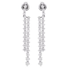 3.48 Carat SI Clarity HI Color Diamond Jacket Earrings 18kt White Gold Jewelry