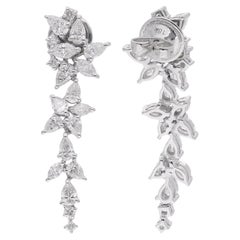 Orecchini con diamanti tondi, pera e marquise da 2,62 carati Nature, oro bianco 18 carati