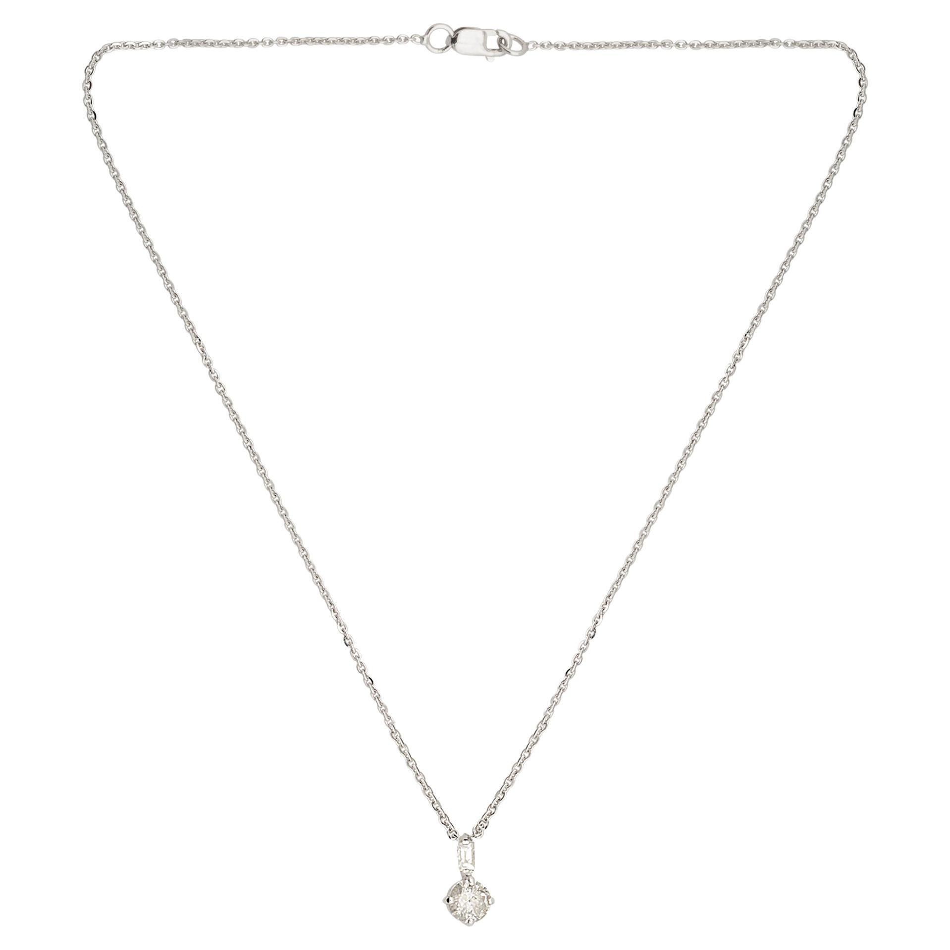 Collana con ciondolo con diamante baguette da 0,75 carati in oro massiccio 14k Whiting