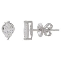 Orecchini con diamante solitario Marquise da 0,78 carati in oro massiccio 10k Whiting