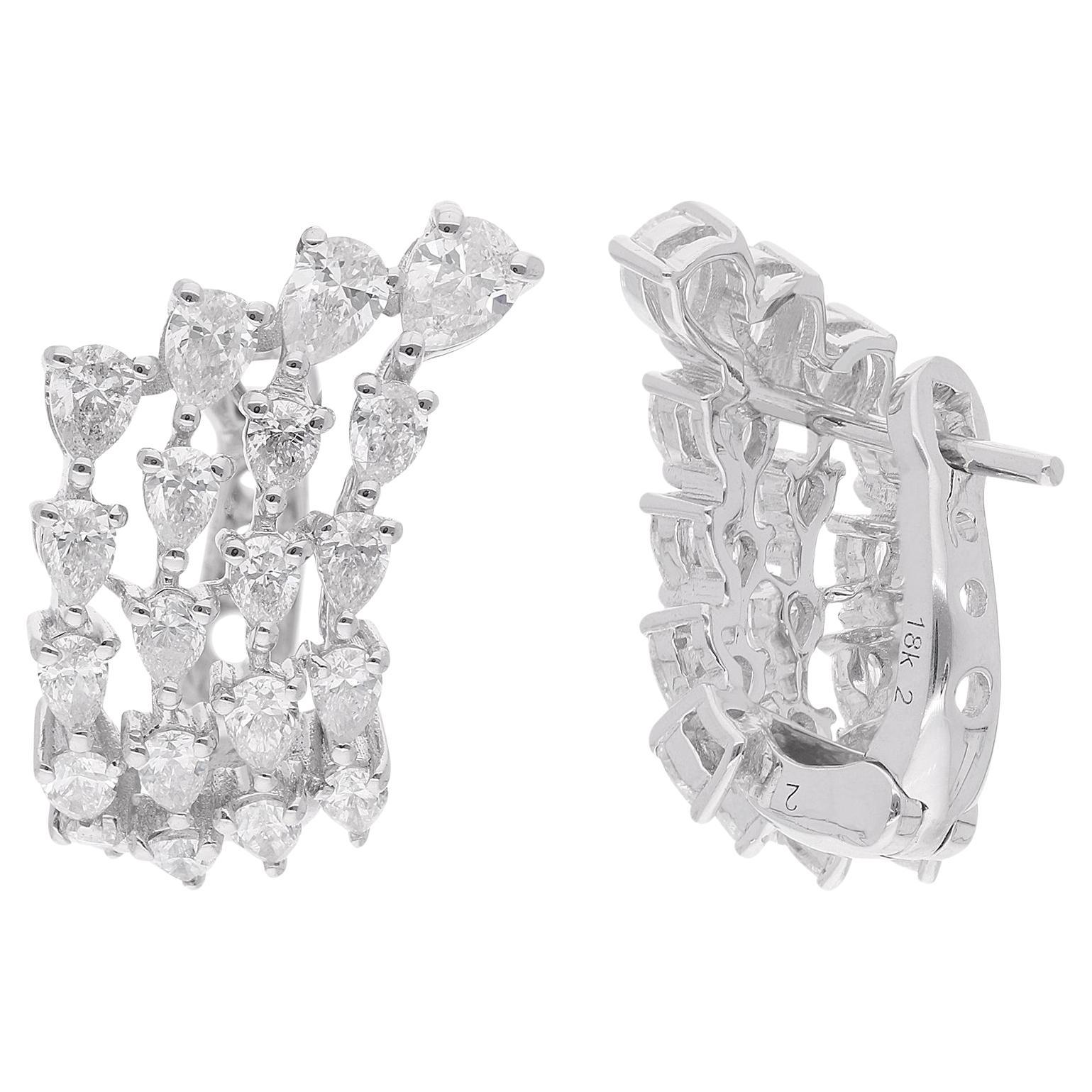 Nature 2.26 Carat Pear Shape Diamond Lever Back Earrings 18 Karat White Gold