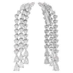 Orecchini con diamanti tondi e marquise a forma di pera reale in oro bianco 14 carati