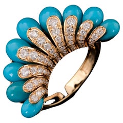 Anello Chevron con gemma di turchese dell
Arizona Diamante Gioielli in oro giallo 18 carati