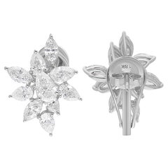 Orecchini a pera e diamante marquise da 4,07 carati Gioielli in oro bianco 18 carati