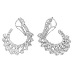 Real 5.02 Ct. Orecchini a pera e diamante rotondo in oro bianco 18 carati Gioielli fatti a mano