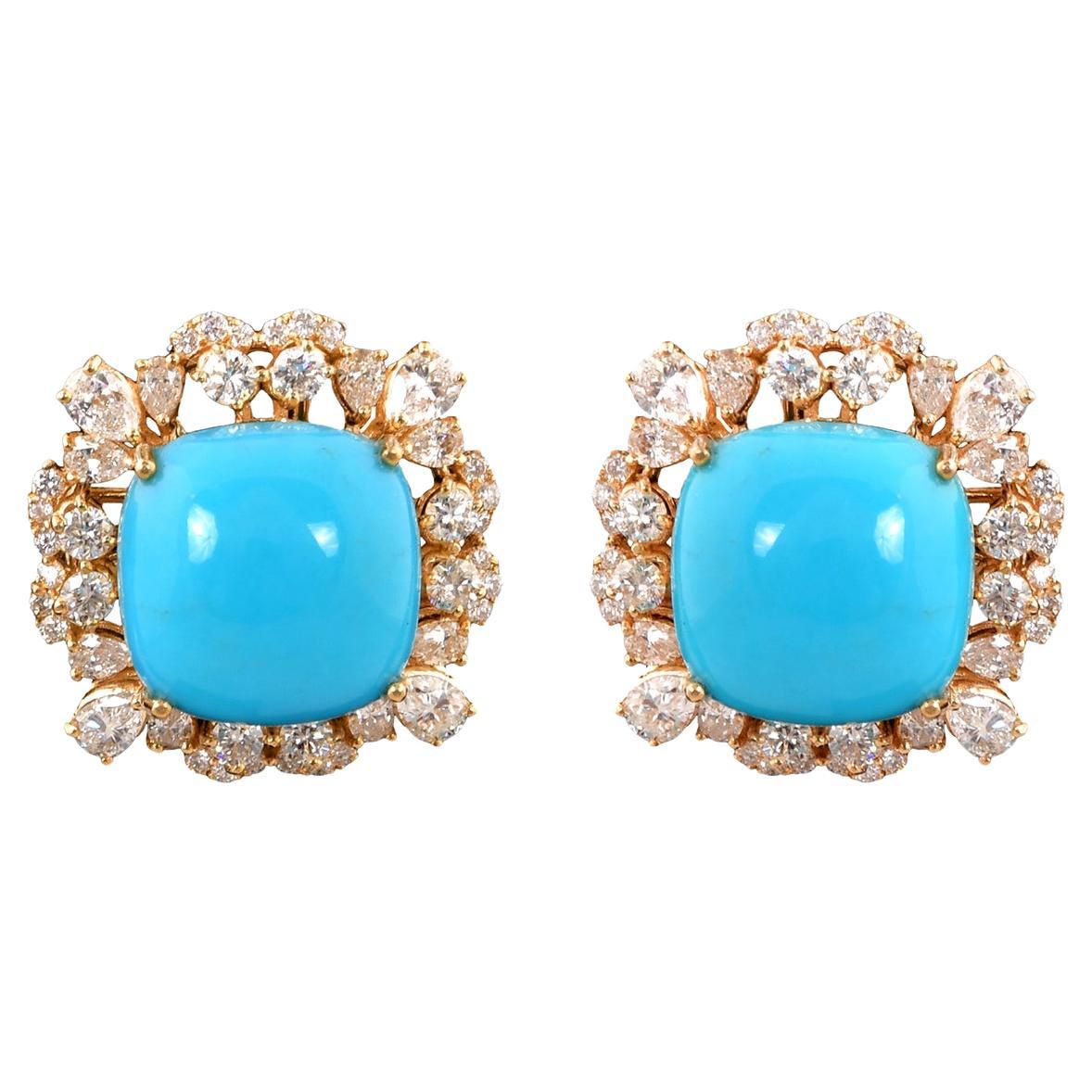 Orecchini con gemma di turchese dell
Arizona Gioielli in oro giallo 14 carati con diamante