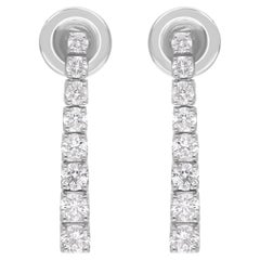 Orecchini da tennis con diamanti naturali graduati in oro bianco 18 carati Gioielli fatti a mano