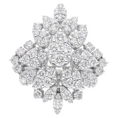SI Reinheit HI Farbe Diamant-Cluster-Ring 14 Karat Weißgold Schmuck 1,45 Karat.