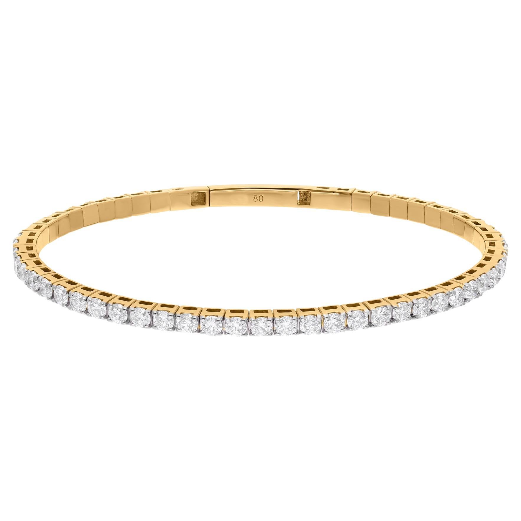 2,5 ct. SI/HI Diamant-Armreif mit halber Eternity-Armband aus 14 Karat Gelbgold mit Diamanten