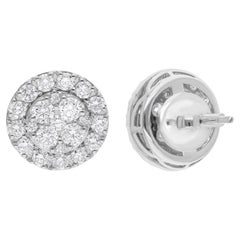 1,97 Karat SI Reinheit HI Farbe runder Diamant-Ohrstecker 14 Karat Weißgold