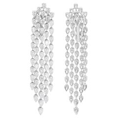 7,91 Karat SI/HI Birnen-Diamant-Kronleuchter-Ohrringe aus 18 Karat Weißgold Schmuck