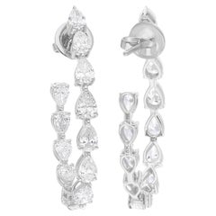 4,95 Karat SI Reinheit HI Farbe Birnen-Diamant-Creolen 14 Karat Weißgold