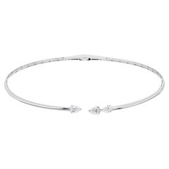 Natürlicher 1,85 Karat birnenförmiger Diamant Choker Halskette 18 Karat Weißgold feiner Schmuck