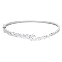 2.40 Carat SI/HI Marquise Brilliant Cut Diamond Bracelet en or blanc 18k