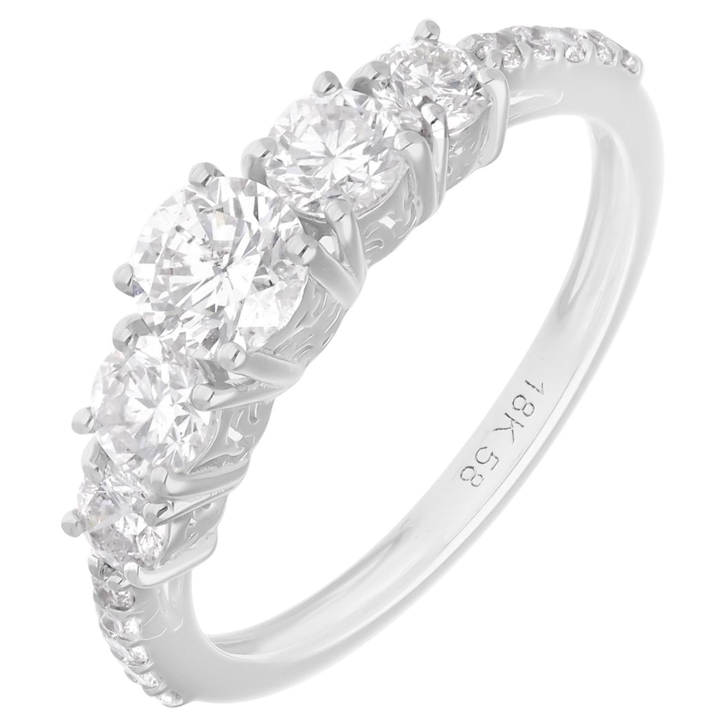 Natürlicher natürlicher 1,32 Karat SI Reinheit HI Farbe Diamantring 14 Karat Weißgold Schmuck