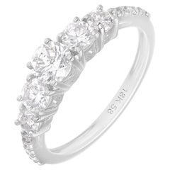 Anello con diamante naturale da 1,32 carati SI Clarity HI Color Gioielli in oro bianco 14 carati