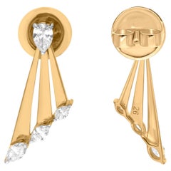 Orecchini di diamanti naturali da 0,55 carati SI/H con taglio a pera Brilliante in oro giallo 14 carati