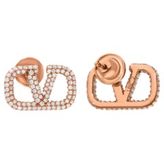 Orecchini firmati con diamanti reali da 1,58 carati SI Clarity HI Color Oro rosa 18 carati