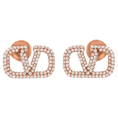 Orecchini firmati con diamanti reali da 1,58 carati SI Clarity HI Color Oro rosa 14 carati