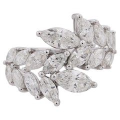 Natural SI/HI Marquise Diamond Wrap Ring 14 Karat White Gold Jewelry 3.25 Ct.
