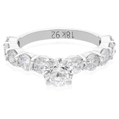 Natürlicher natürlicher 2,98 Karat SI Reinheit HI Farbe Diamantring 14 Karat Weißgold Schmuck