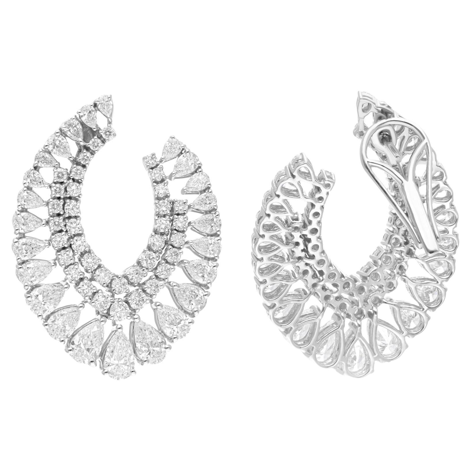 8.2 Carat SI Clarity HI Color Multi Diamond Earrings 18 Karat White Gold Jewelry