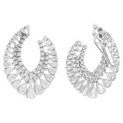 8.2 Karat SI Reinheit HI Farbe Multi Diamant-Ohrringe 18 Karat Weißgold Schmuckschmuck