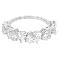 Natürlicher 2,51 Karat SI Reinheit HI Farbe Birnen-Diamantring 18 Karat Weißgold