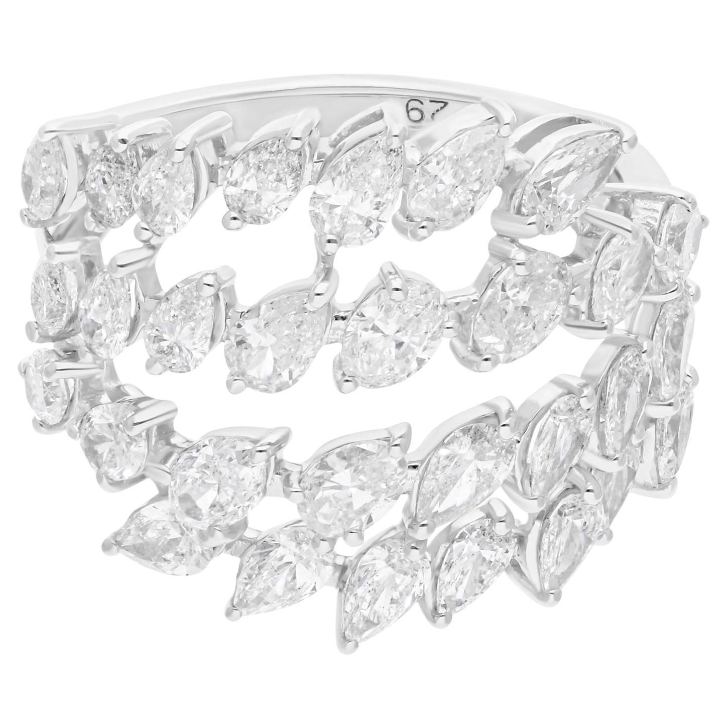 Anello con diamante naturale da 2,63 carati SI Clarity HI Color Gioielli in oro bianco 14 carati