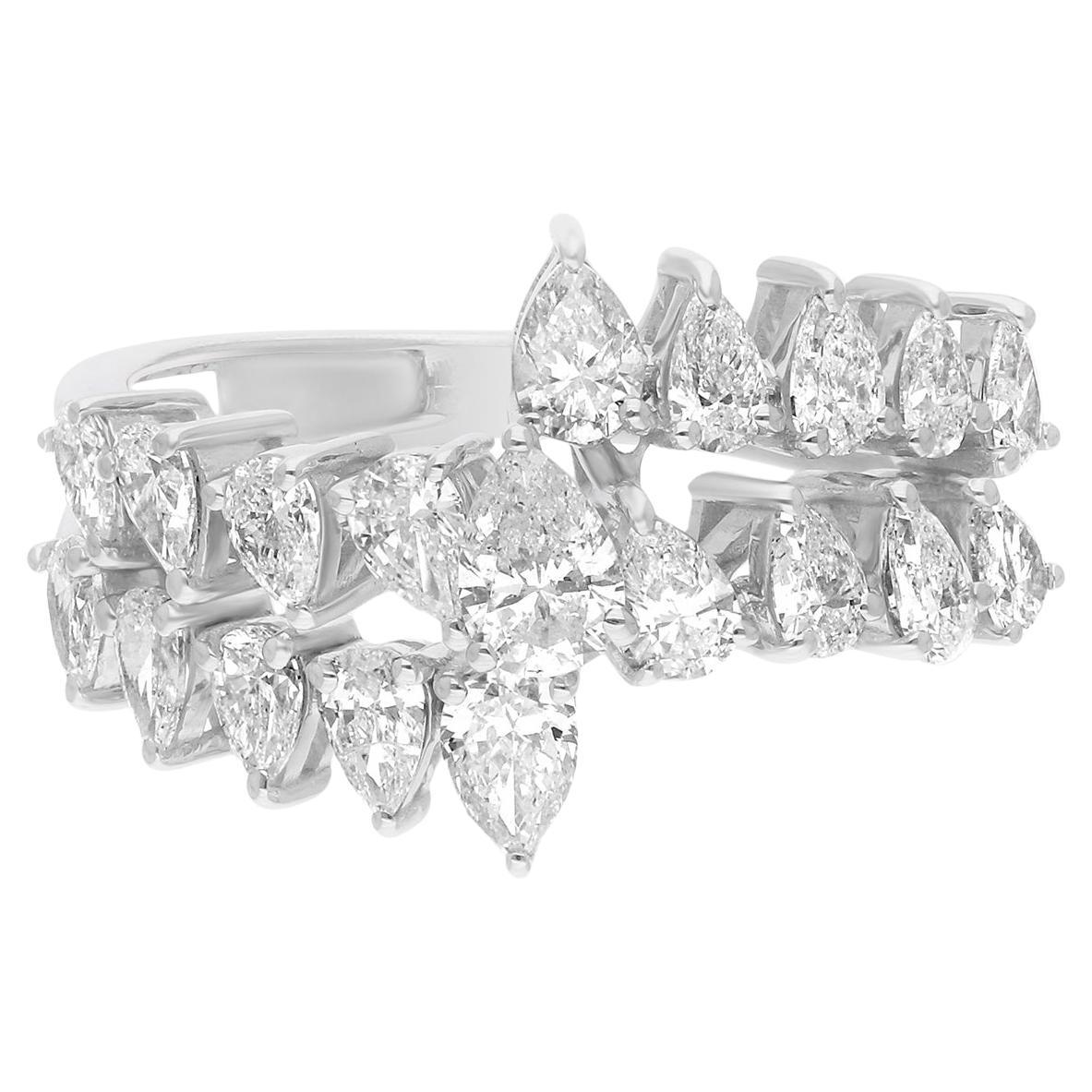 1.78 Karat SI Reinheit HI Farbe Birnen-Diamantring 18 Karat Weißgold Schmuckstücke