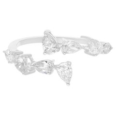 0.90 Carat SI Clarity HI Color Diamond Wrap Ring 14 Karat White Gold Jewelry