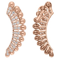 2,55 Carati SI Chiarezza H Colore Diamante Oro Rosa 14k Design/One Orecchini Penzolanti