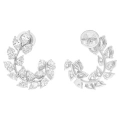 Natural 4.25 Carat SI/H Oval Brilliant Cut Diamond Earrings 14 Karat White Gold