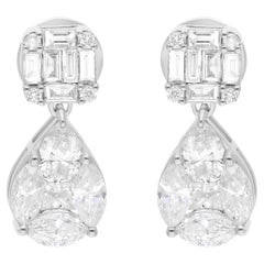 Natürliche natürliche 2,37 Karat SI/H Multi Shape Diamant-Ohrringe 18 Karat Weißgold feine Ohrringe