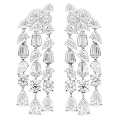 Real 5,65 Karat SI/H Multi Shape Diamant-Kronleuchter-Ohrringe 14 Karat Weißgold